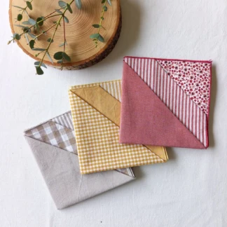 Mouchoirs lavables en tissu - les carrés (lot de 3)