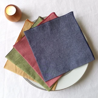 serviettes de table en chambray - lot de 4